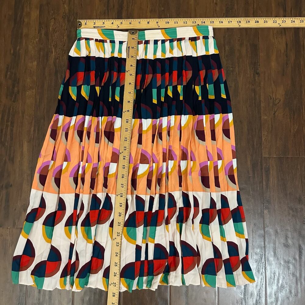 J.CREW 365 Skirt Multicolor Geometric Pleated Midi Psychedelic AOP - Picture 13 of 13